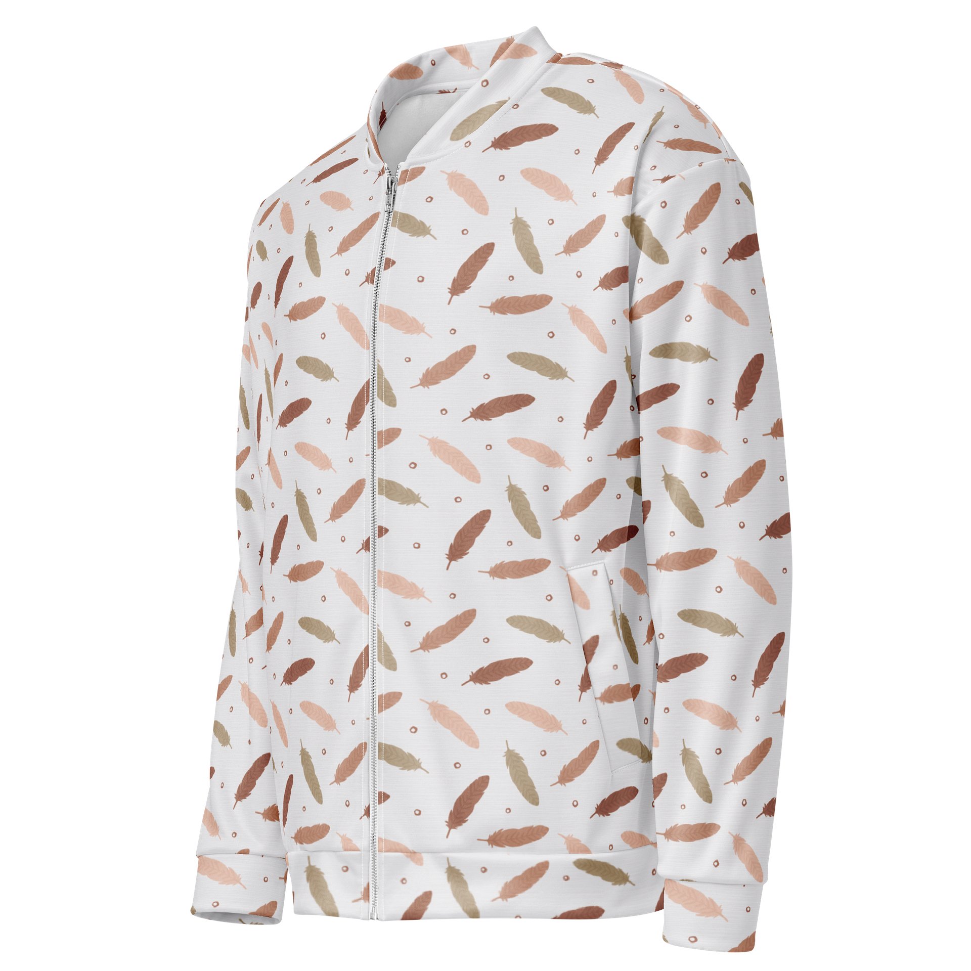 Mocha Mousse Feathers Bomber Jacket product image (3)