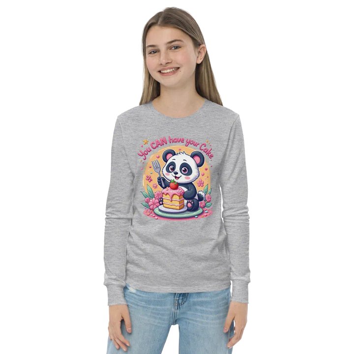 Panda's Cake Adventure Youth Long Sleeve T-Shirt product image (20)