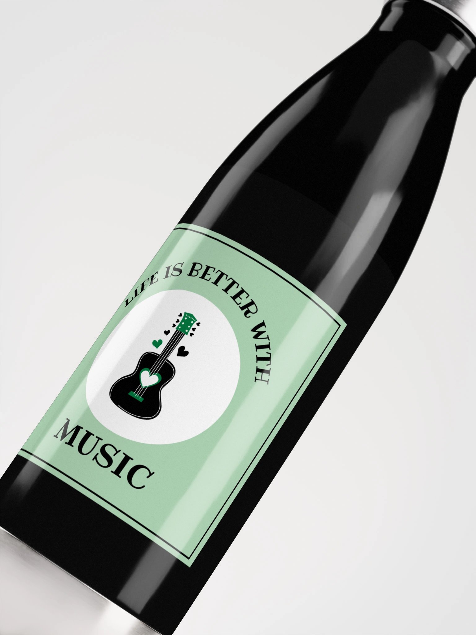 LIFE IS BETTER with MUSIC Stainless Steel Water Bottle product image (5)