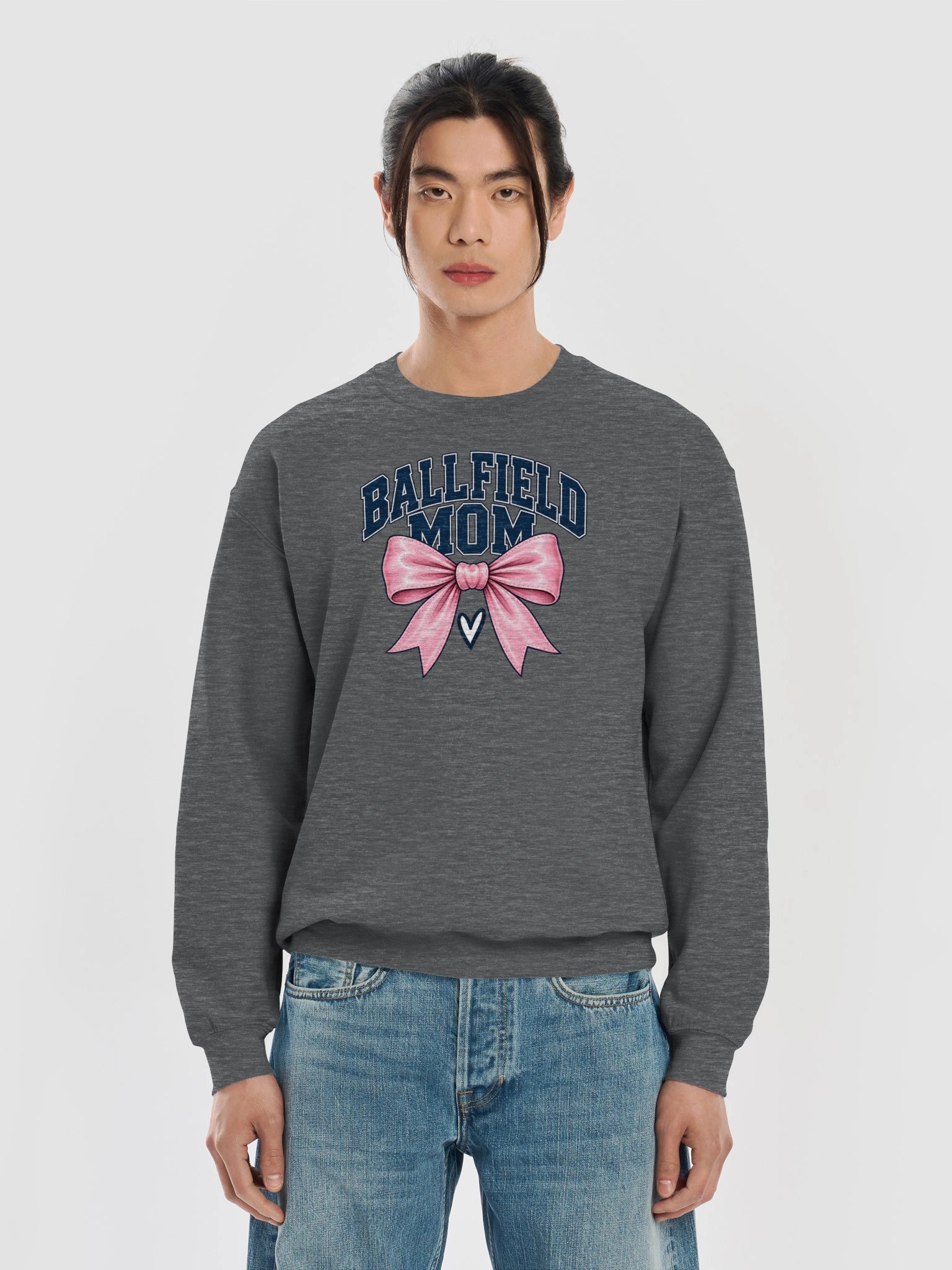 Ballfield Mom Bow Sweatshirt | Baseball & Softball Game Day Crewneck product image (5)
