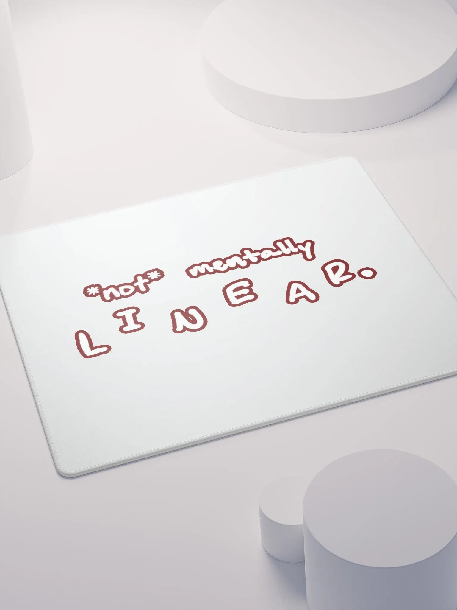 *not* mentally linear (lined design, #6D1616) mouse pad product image (4)