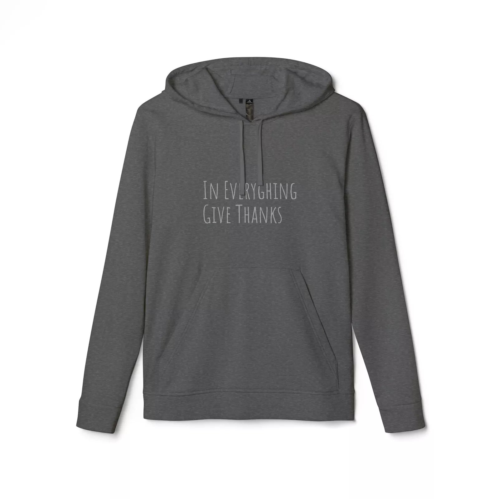 adidas Unisex Fleece Hoodie Gray Give Thanks Thanksgiving Cotton Polyester product image (1)