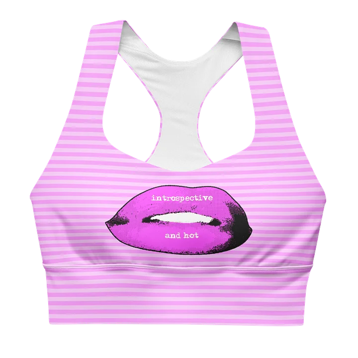 Stripped Pink Hot Lips Sports Bra product image (1)