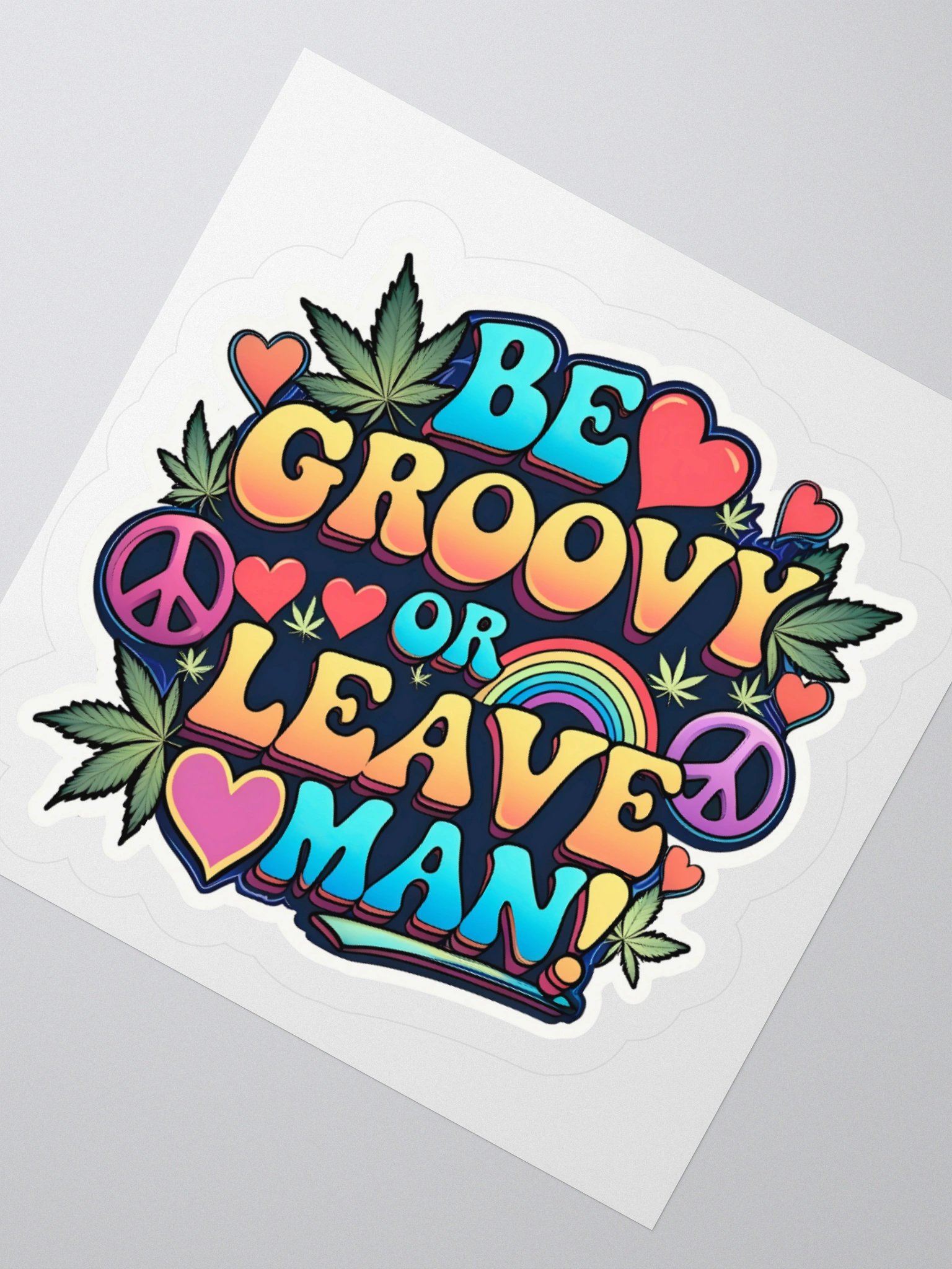 Be Groovy or Leave Retro Kiss Cut Sticker product image (6)