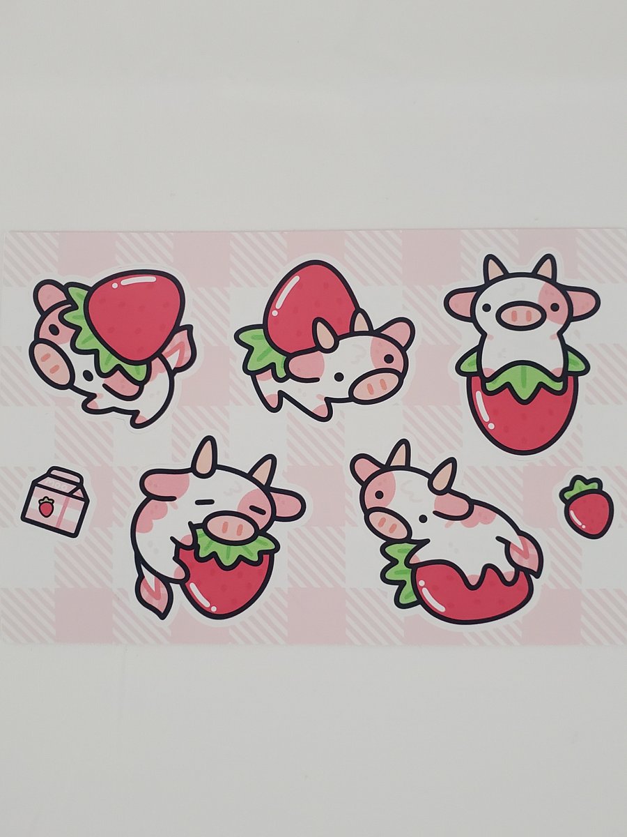 Strawberry Cow Sticker Sheet product image (4)