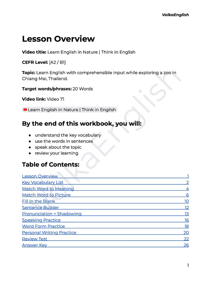 Learn English in Nature | Think in English - Video 71 Study Pack product image (2)