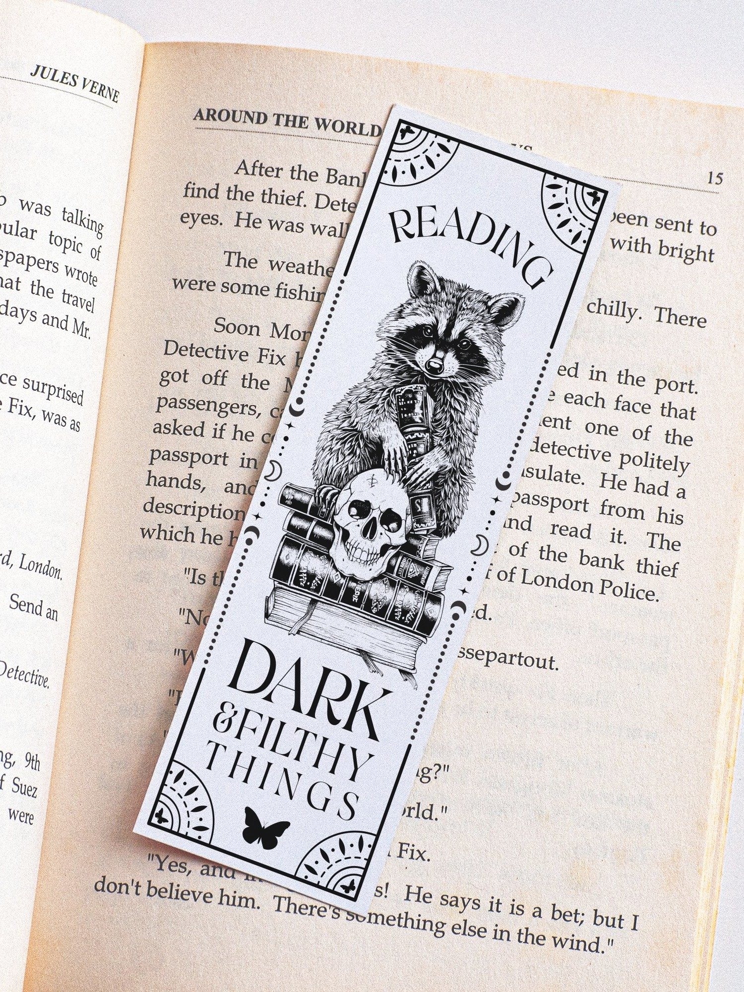 Raccoon Skulls Book Lover Bookmark SVG, Woodland Animal Retro Vintage Sublimation Design, Smut Reader Bookish DIY Gift, Digital Download product image (5)