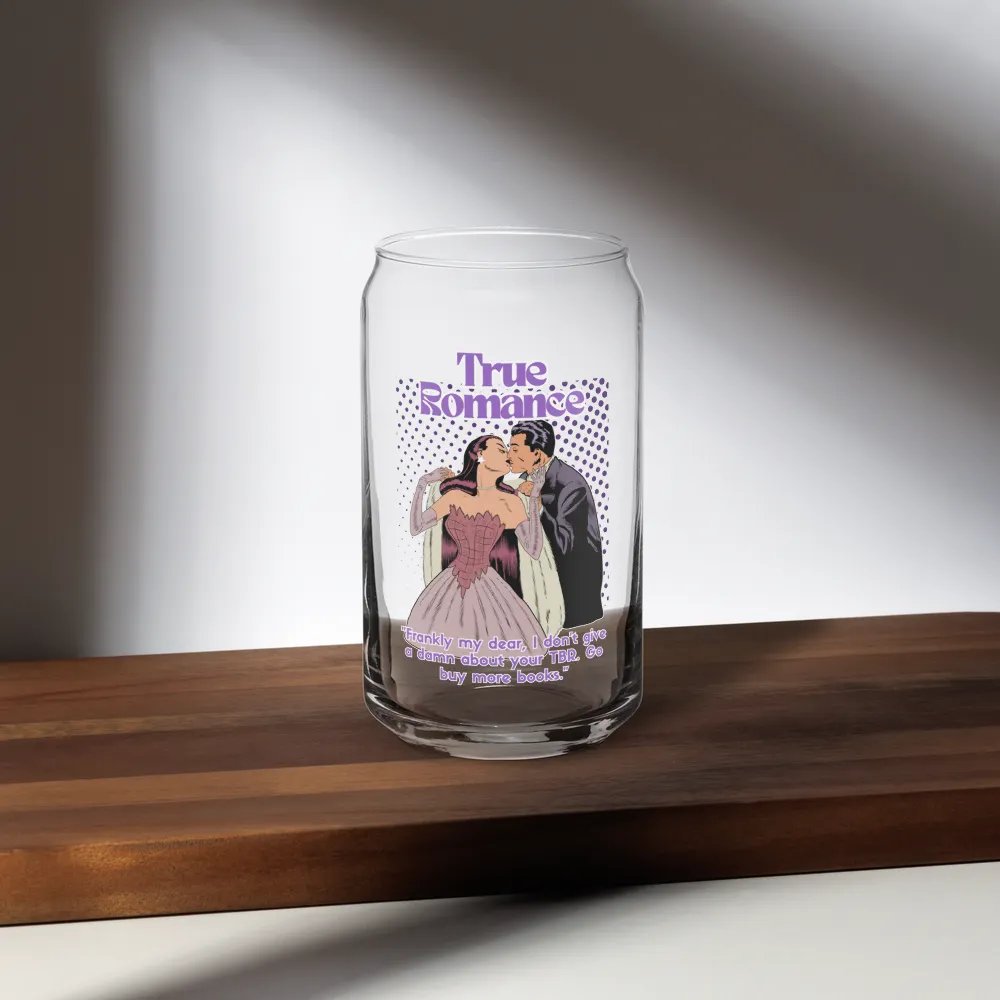 True Romance 16 oz Glass Cup with Lid & Straw product image (3)