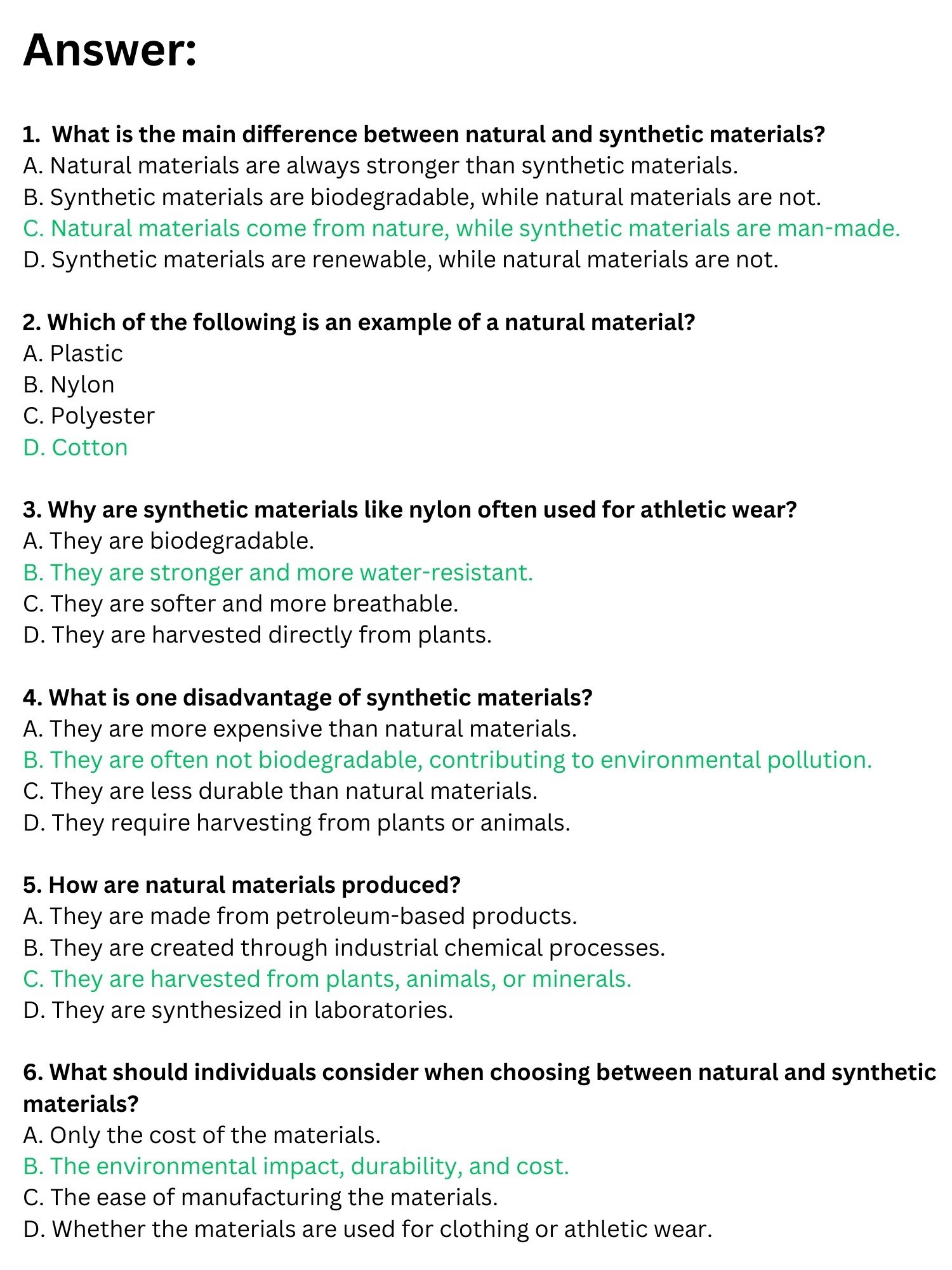 Natural vs Synthetic Reading Passage with Questions product image (4)
