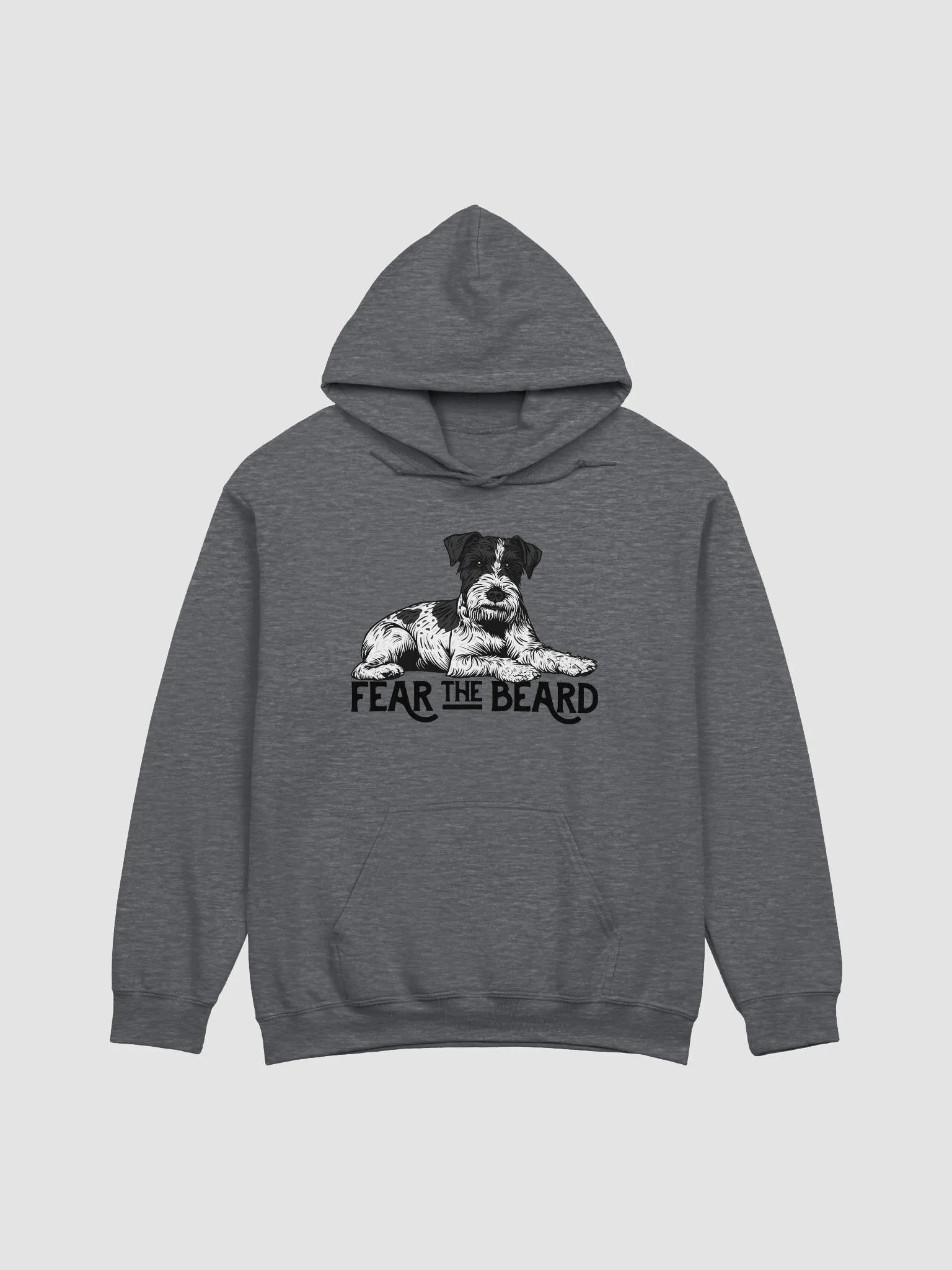Fear the Beard Hooded Sweatshirt of a Schnauzer(Black & White Parti) | Funny Hoodie for Bearded Dog Paw-rents product image (1)