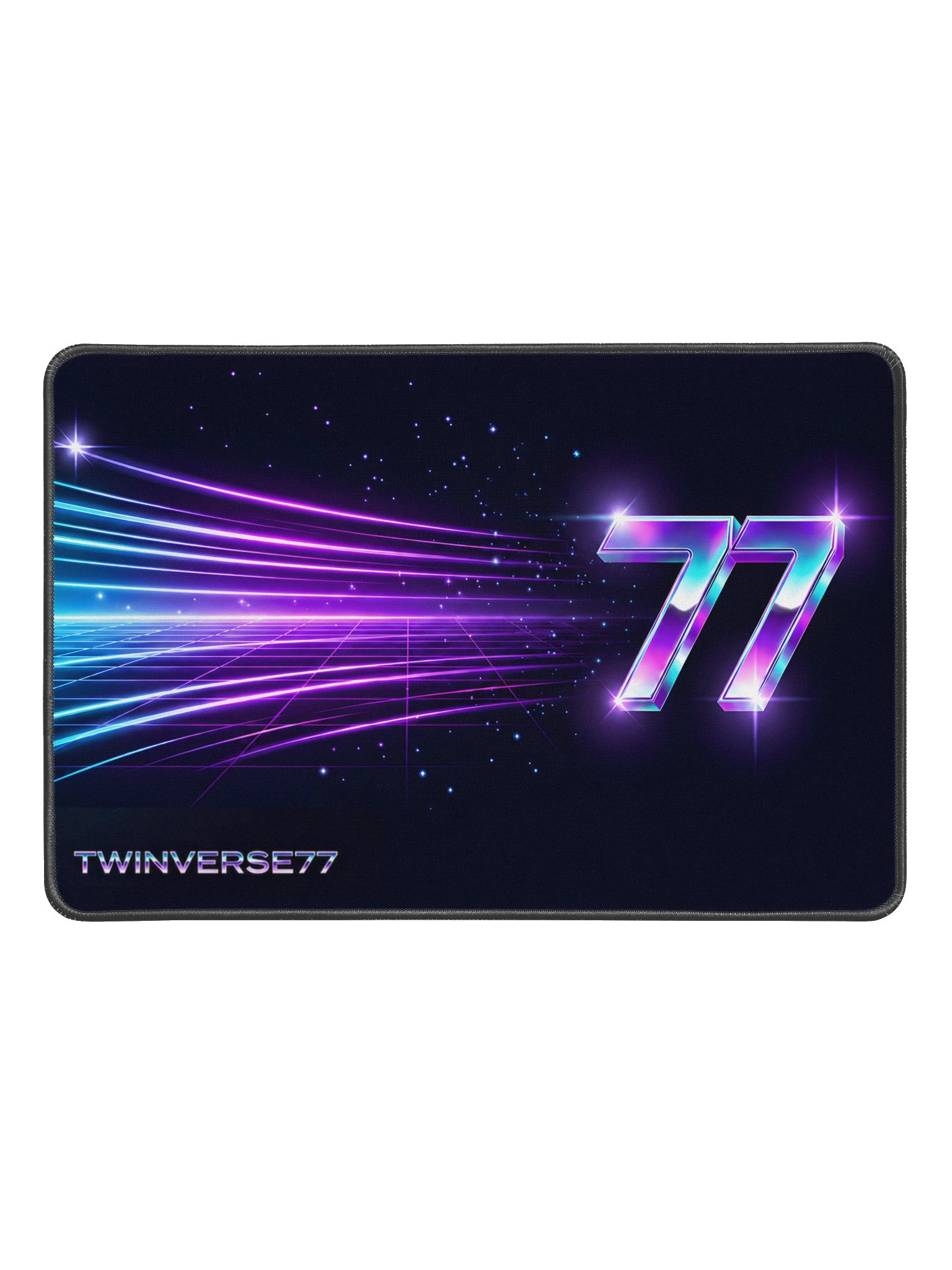 TwinVerse77 Gaming Desk Mat — TV77 Neon Gamer Mouse Pad | YV7 × LC7 Cyber Setup Mat product image (1)