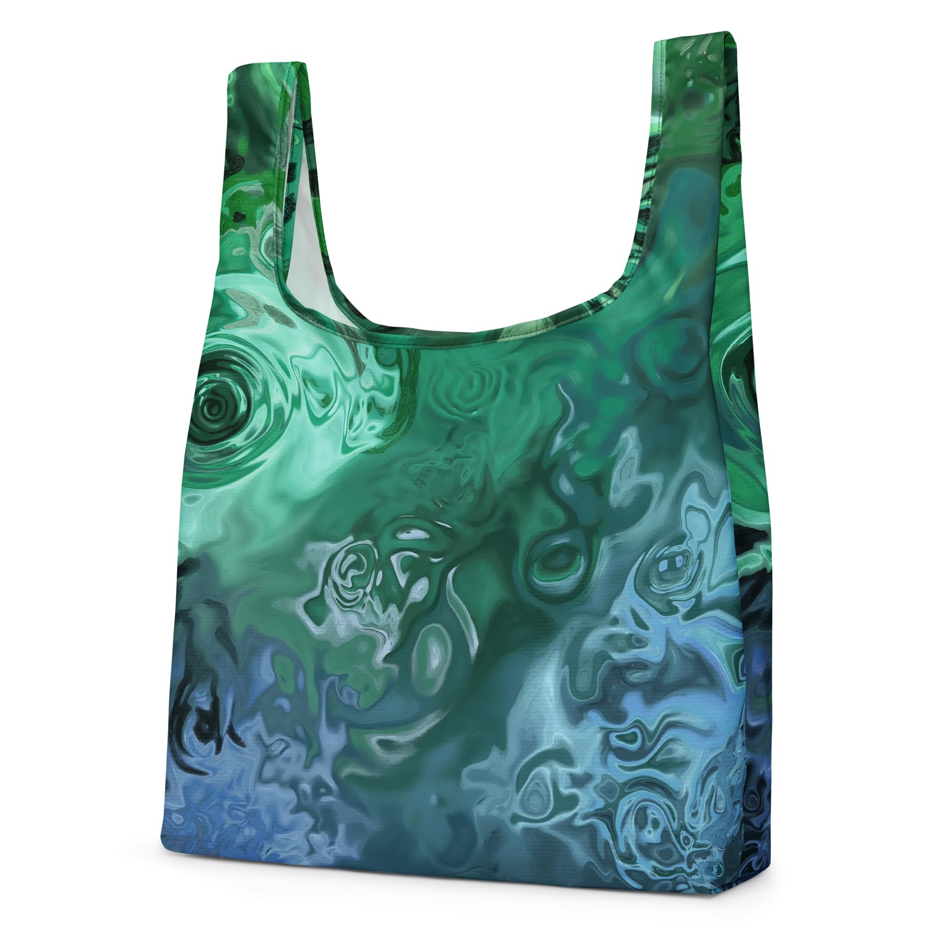 Emerald Serenity Foldable Shopping Bag product image (2)
