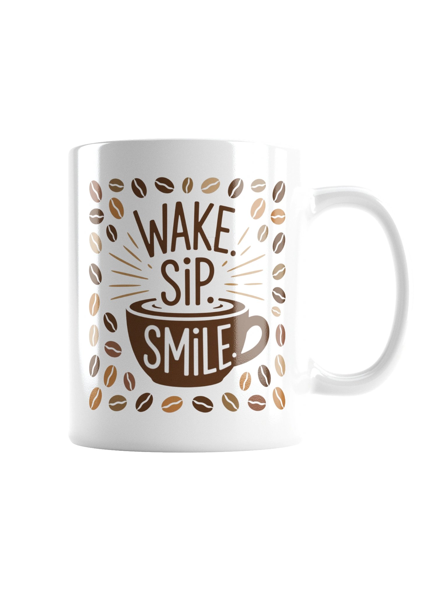 Wake Sip Smile Coffee Mug – Morning Motivation for Coffee Lovers product image (3)