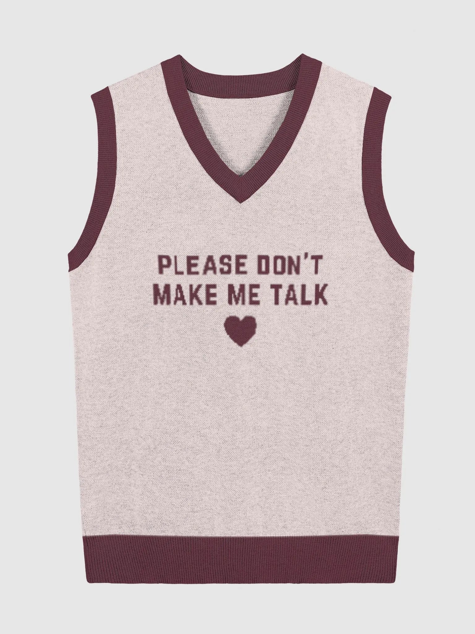 PLEASE DON'T MAKE ME TALK (maroon and pink) knitwear vest product image (2)