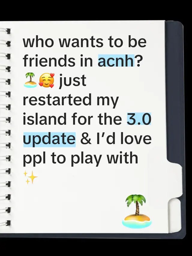 Just restarted my island, doing a ‘no cheats’ play through (no time travel or TIs) and I need friends to play with 🥰 where are the people restarting their islands for the update? Want to be switch friends? I stream M-F 6am-noon est and so many in our community are restarting & playing vanilla, we love making new friends and meeting new players!! 💚✨ #acnh #animalcrossingnewhorizons #animalcrossingupdate 