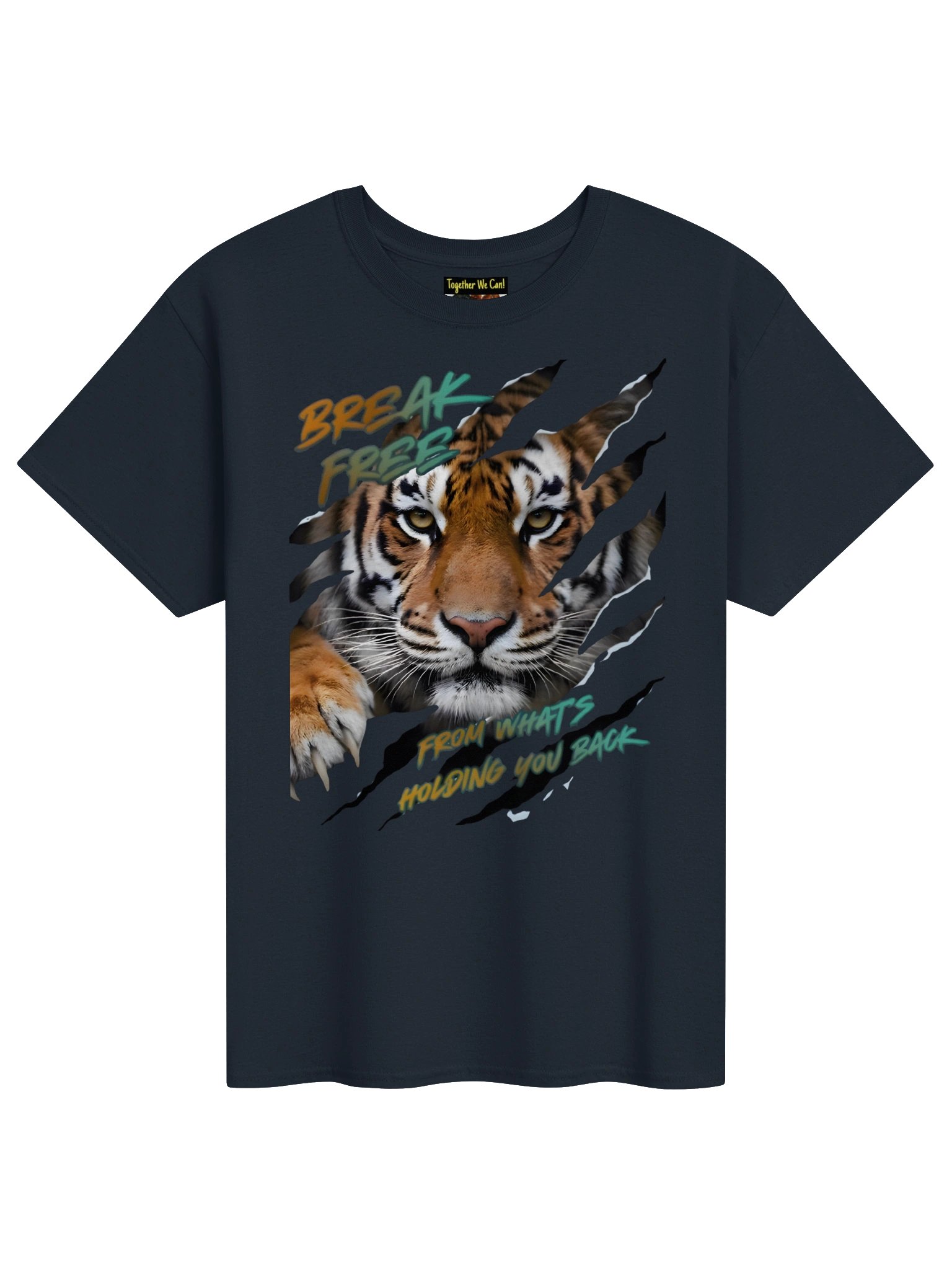 Encouraging Tiger Graphic Tee- "Break Free From What's Holding You Back" -Gildan heavyweight t-shirt- Inspiration by Mind Matter product image (1)