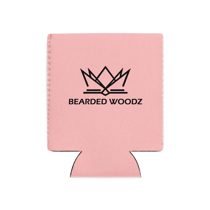 Coozie Can Cooler (Design: Bearded Woodz) Pink product image (1)