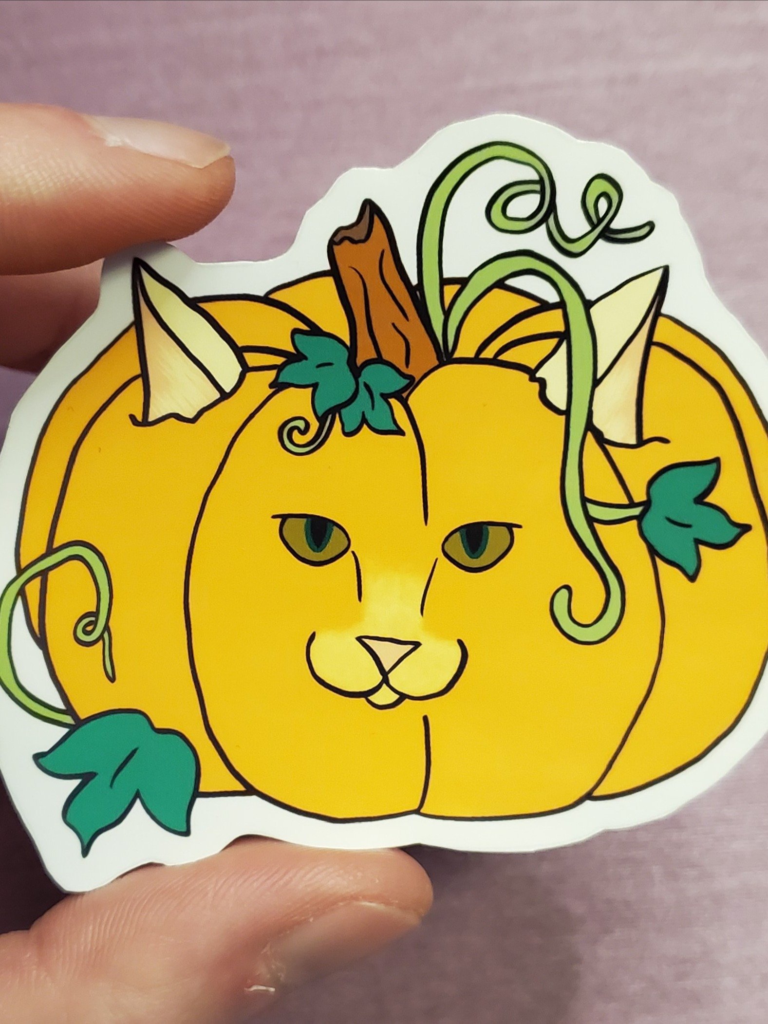Pumpkat Hand Cut Vinyl Sticker product image (1)