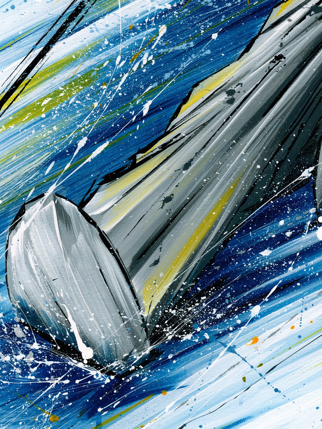 Raw Skiing 2 (Blue) - Original Painting product image (6)