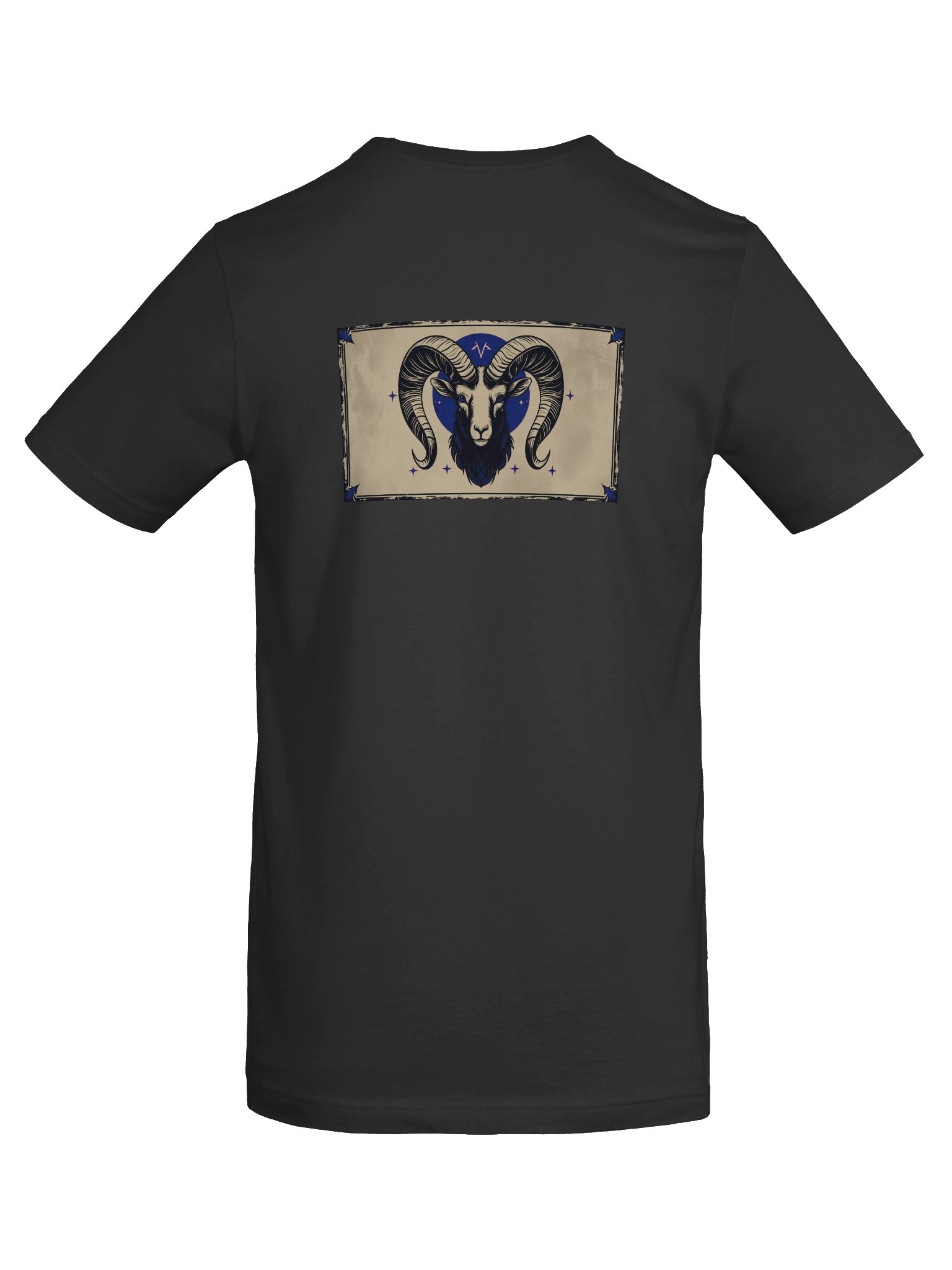Aries - Gothic Zodiac T-Shirt. Blue graphic on the back product image (7)