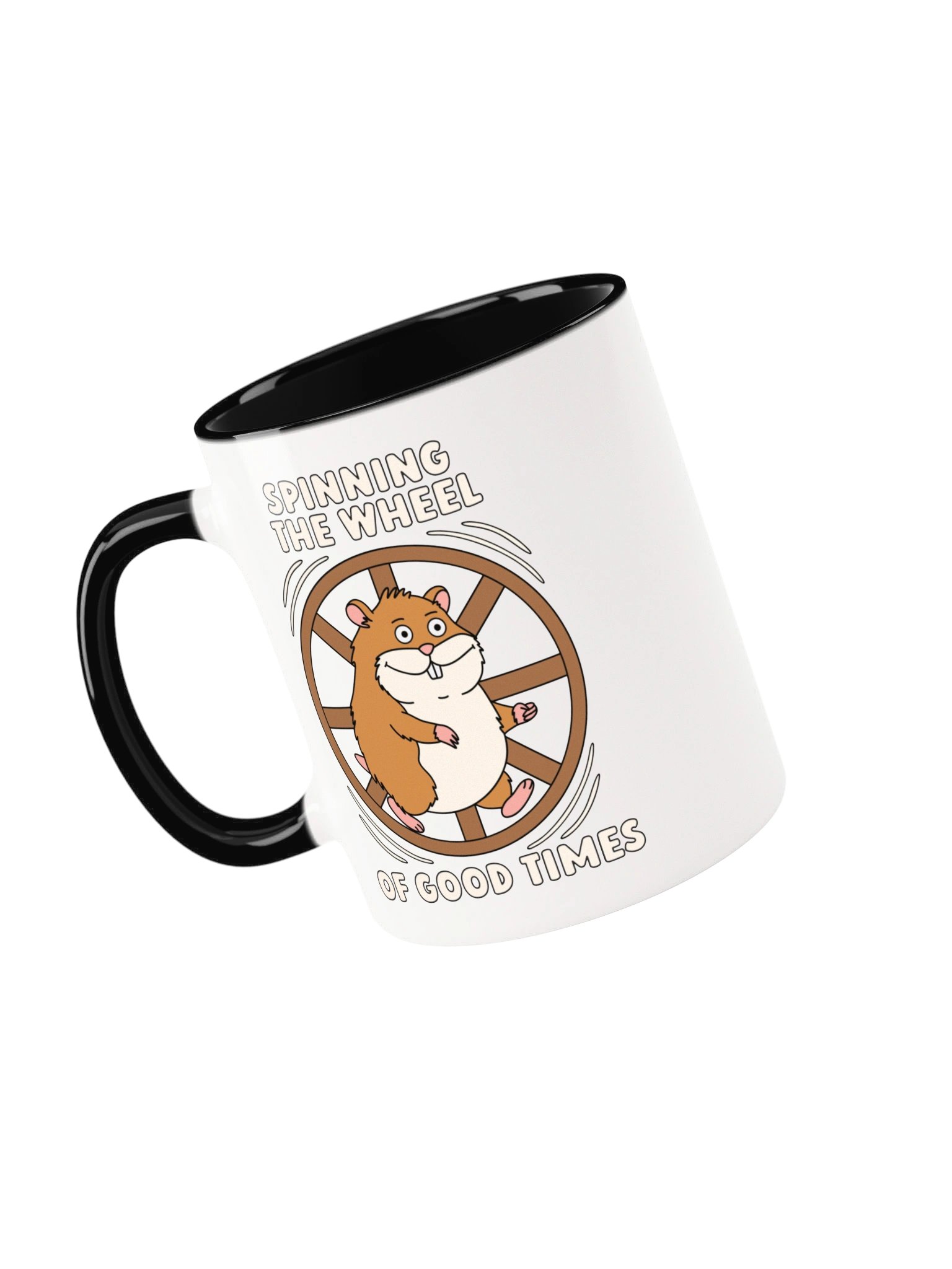 Spinning The Wheel Of Good Times Cute Silly Funny Hamster Mug product image (3)
