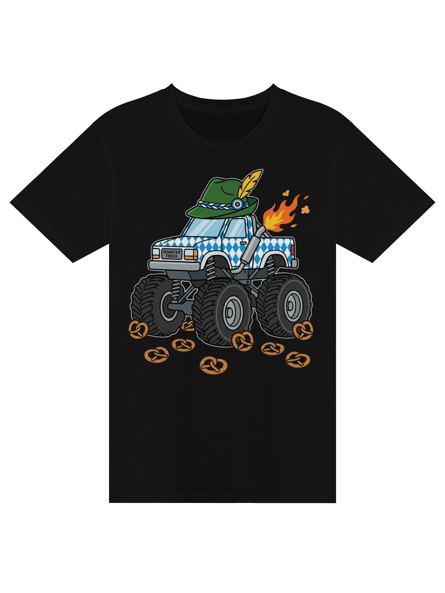 Oktoberfest Monster Truck Pretzels German Toddler Boys Kids T-Shirt product image (1)