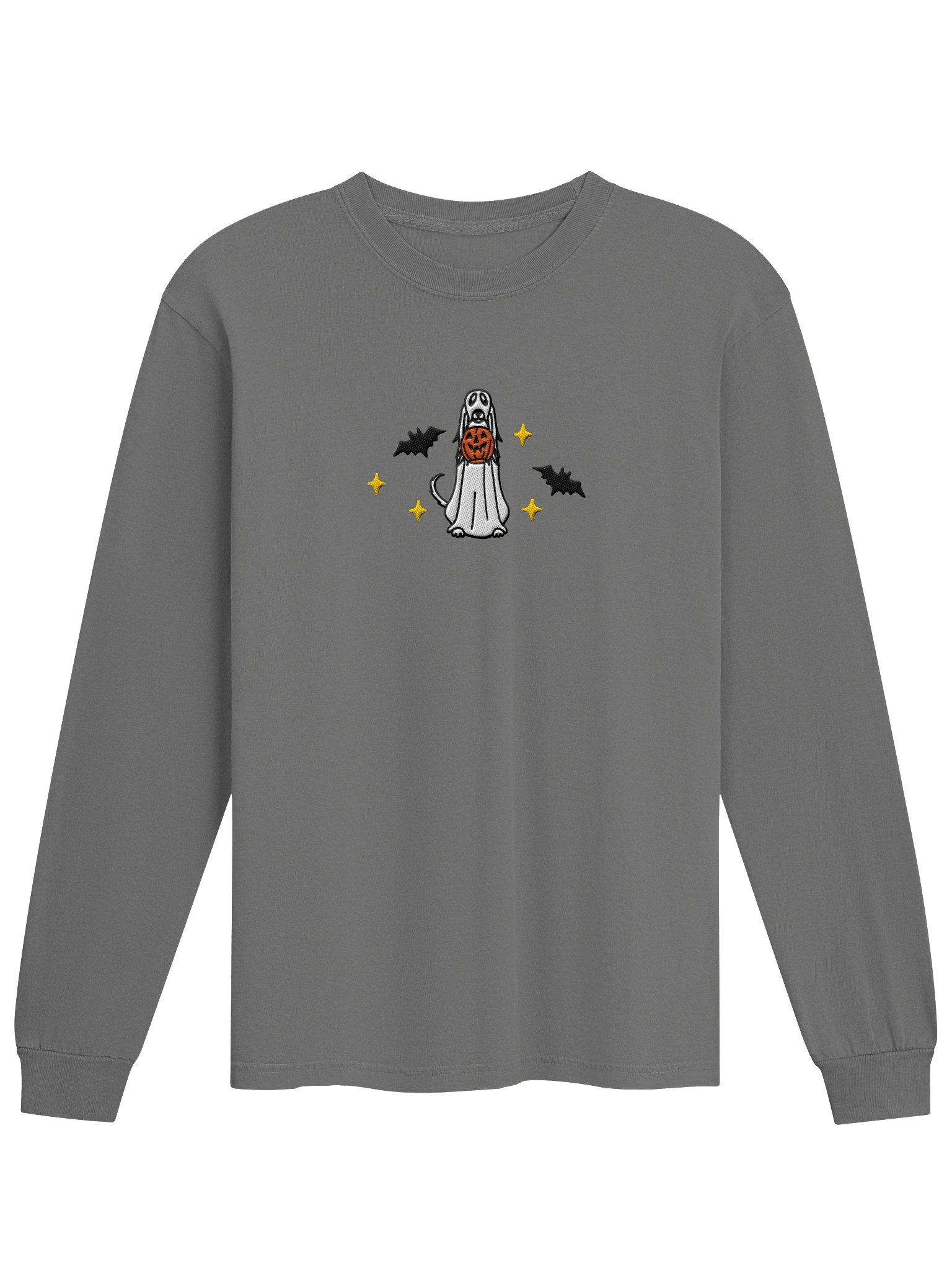 Halloween Saluki(White) Embroidered Long-Sleeve T-Shirt product image (9)