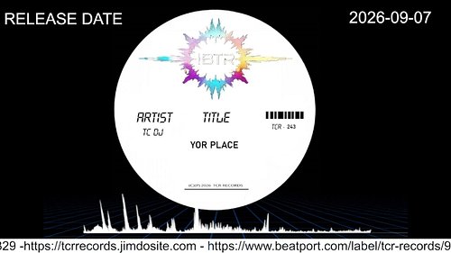 We've just released our new album: Yor Place

A Yor Place

B Place Act

C Place Toking

Produced : TC Dj
https://tcr-records....