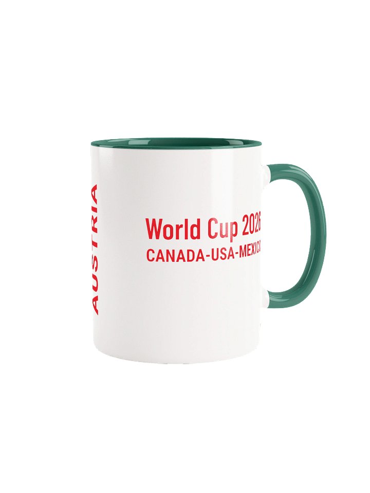 Austria 2026 World Cup Flag Mug - Austria Soccer Fan Coffee Cup - Premium Two-Tone Ceramic Mug product image (1)