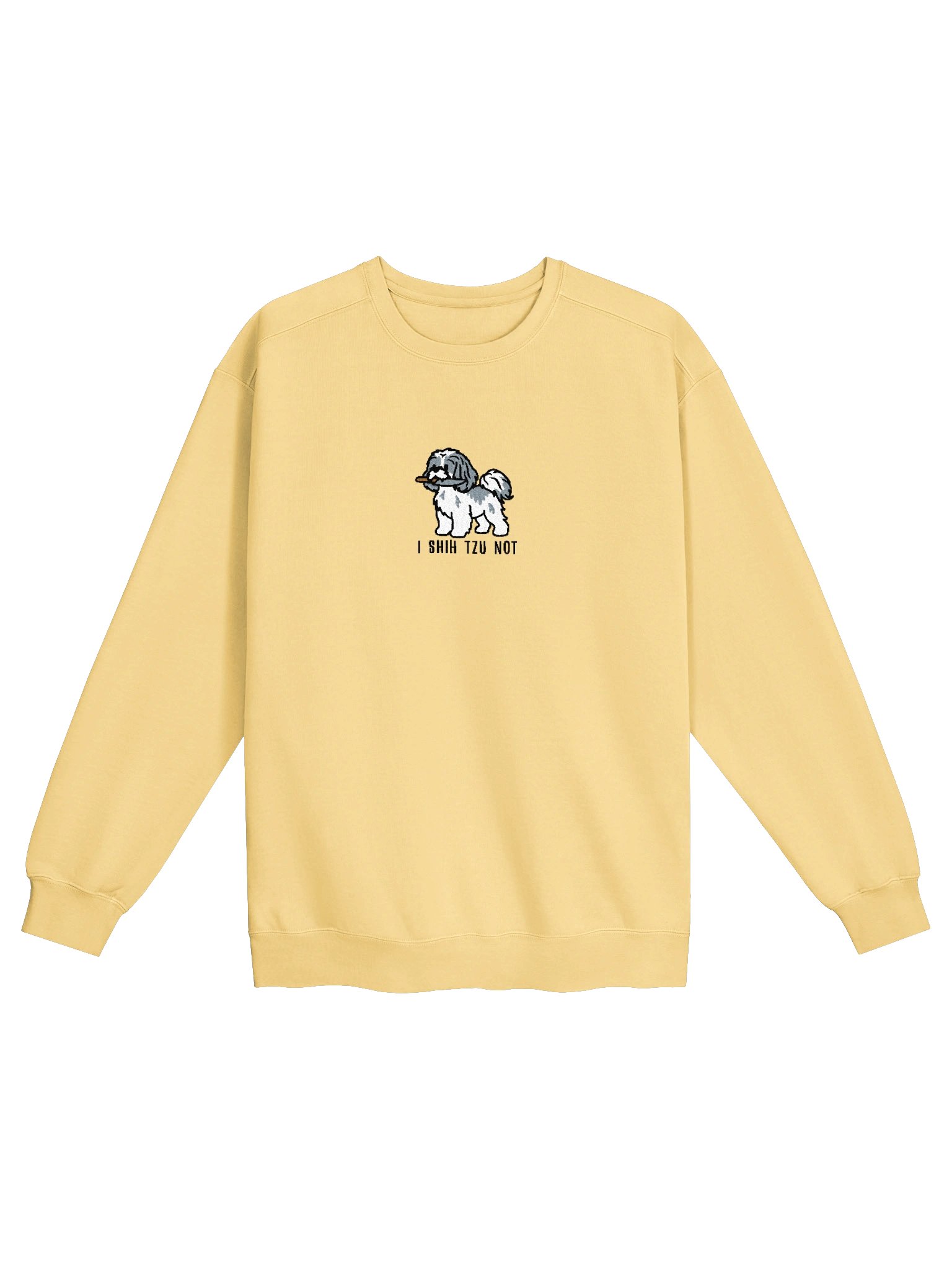 I Shih Tzu Not Funny Chibi-Style Embroidered Premium Sweatshirt for Shih Tzu(Grey & White) Owners product image (41)