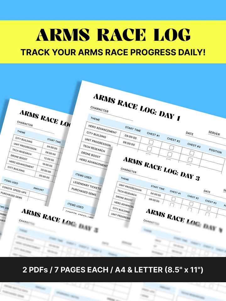 Arms Race Event Tracker for Last War Survival product image (1)