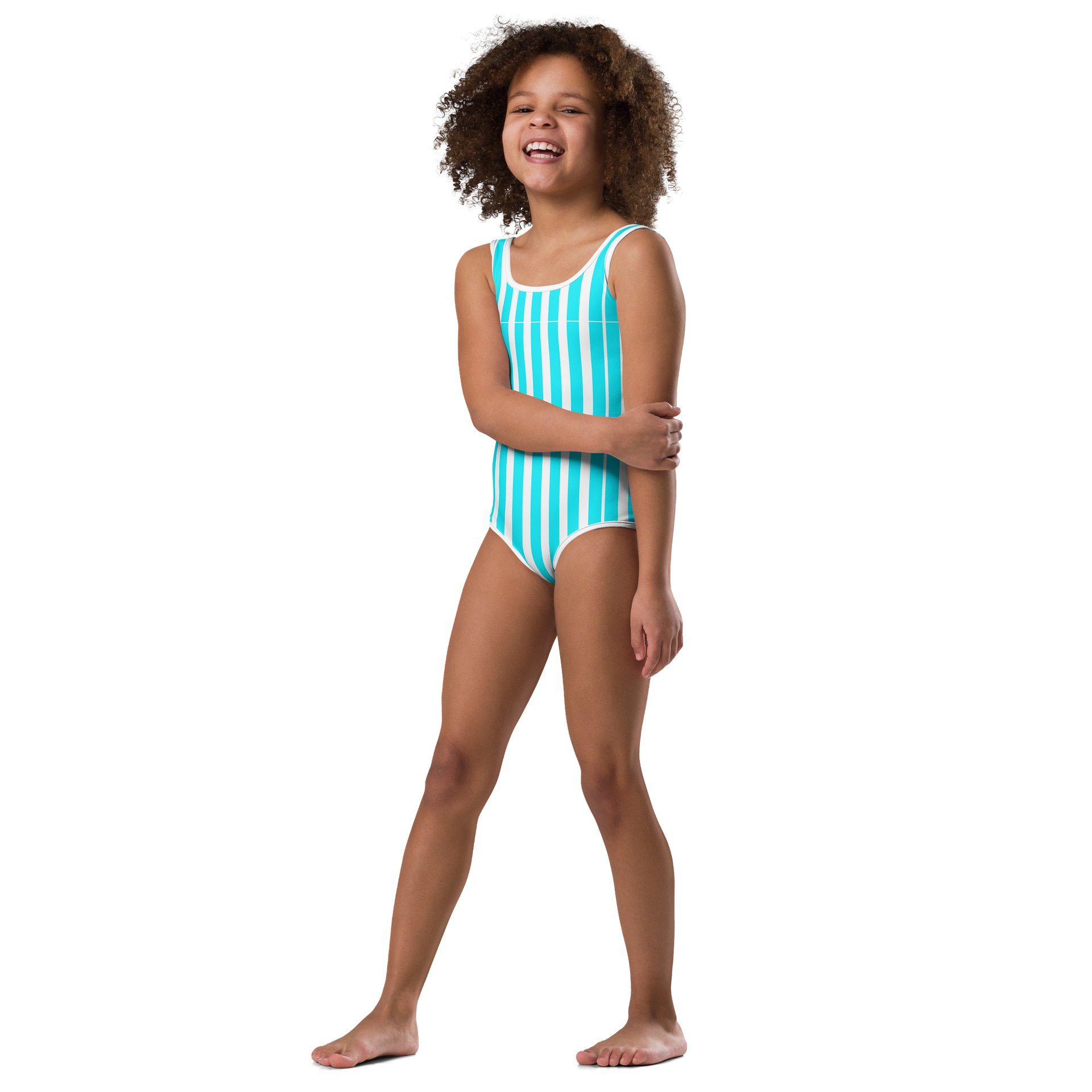 Cyan Stripe Kids Swimsuit product image (4)