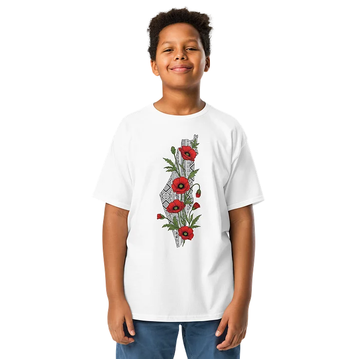 Kids Palestine Poppy and Tatreez Map T-Shirt product image (51)