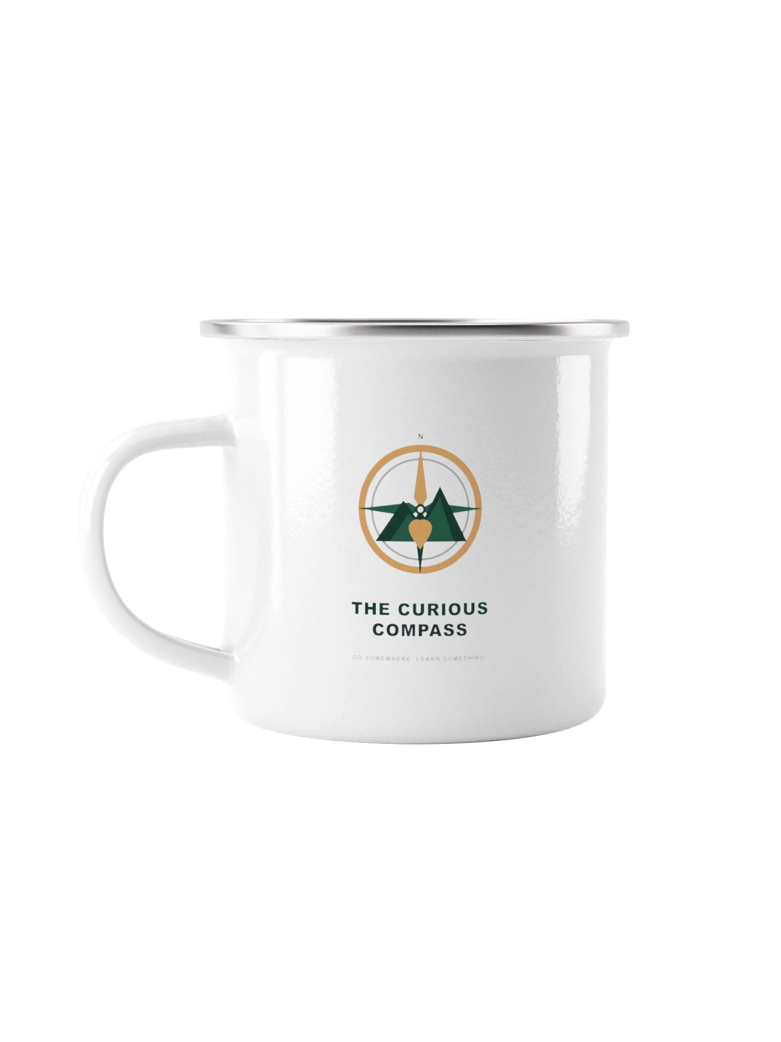 Curious Compass Enamel Camping Mug — 12 oz product image (1)