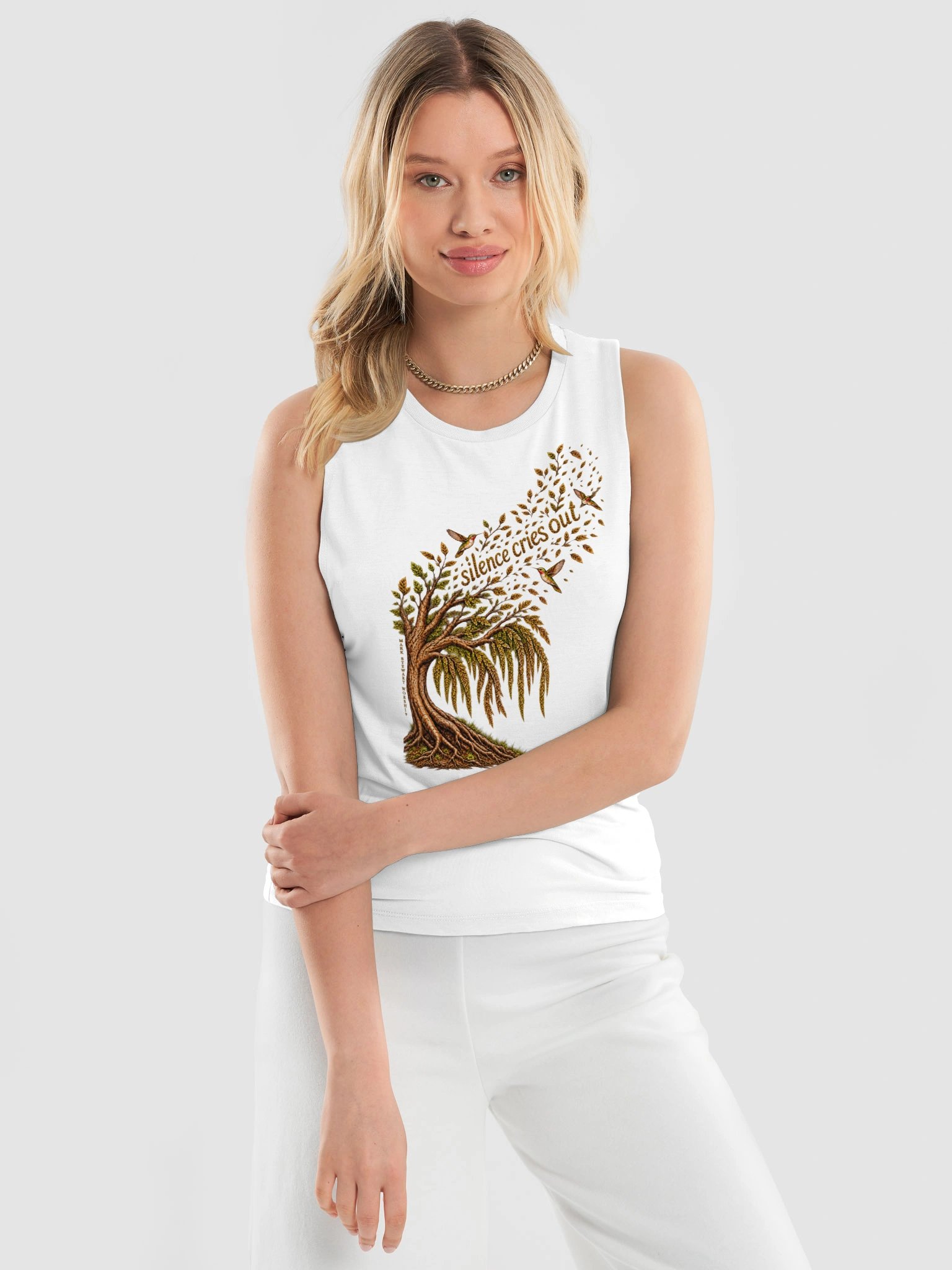 White Muscle Tank for Women product image (3)