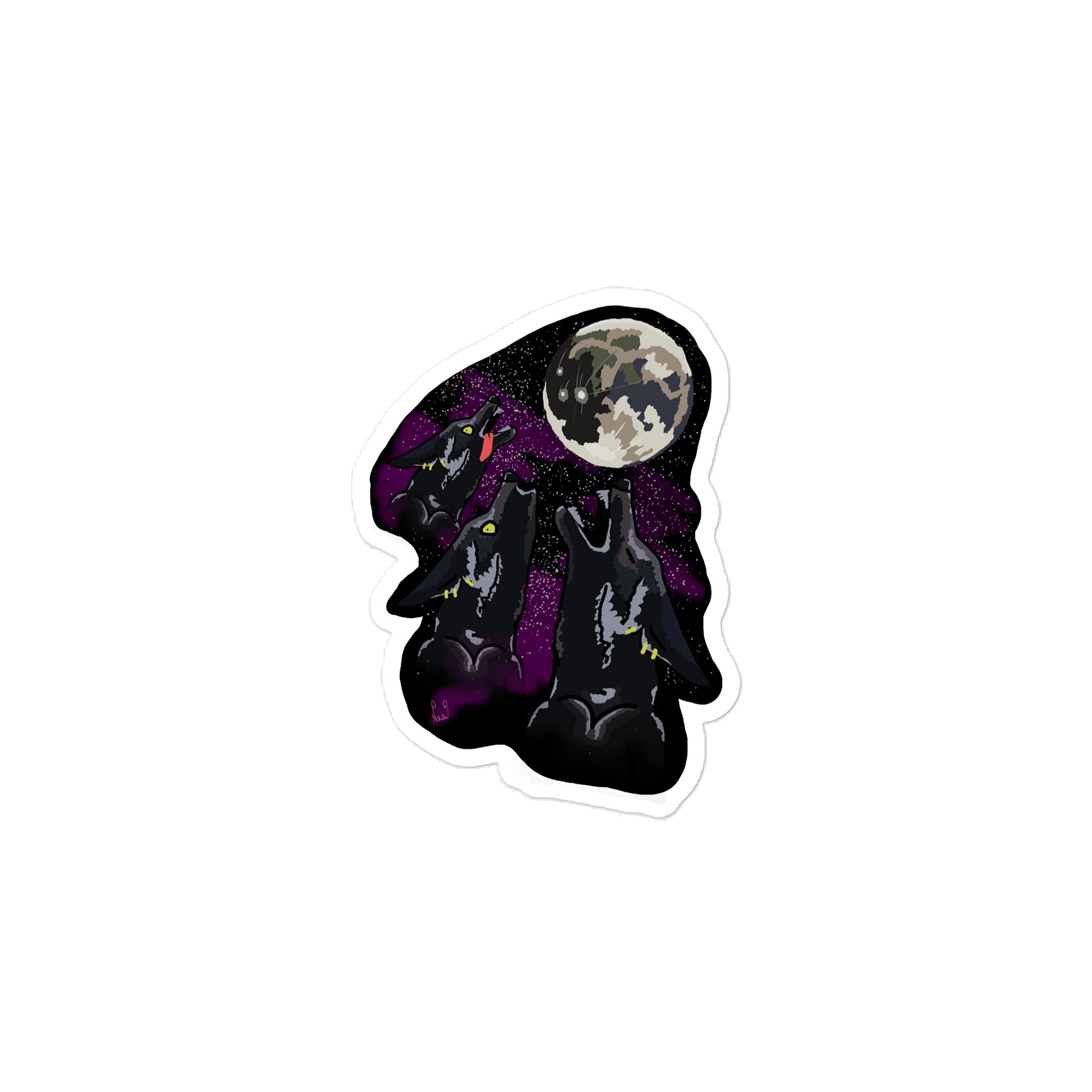 Three Dog Moon Sticker product image (2)