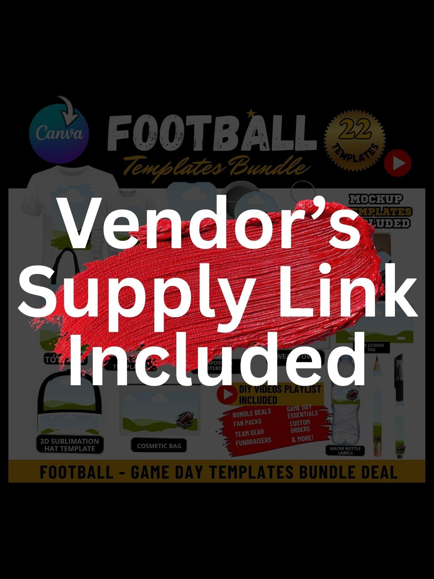 Ultimate Football Templates Bundle Deal - Mock Up and DIY Video Tutorials product image (6)