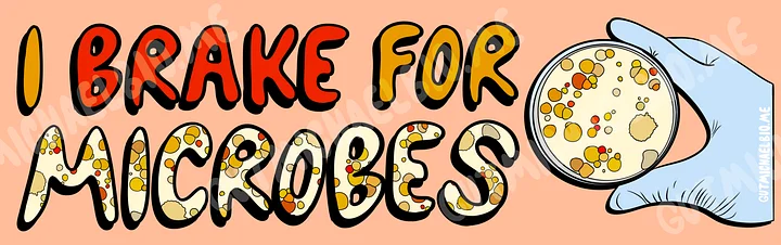 I Brake For Microbes - Bumper Sticker product image (2)