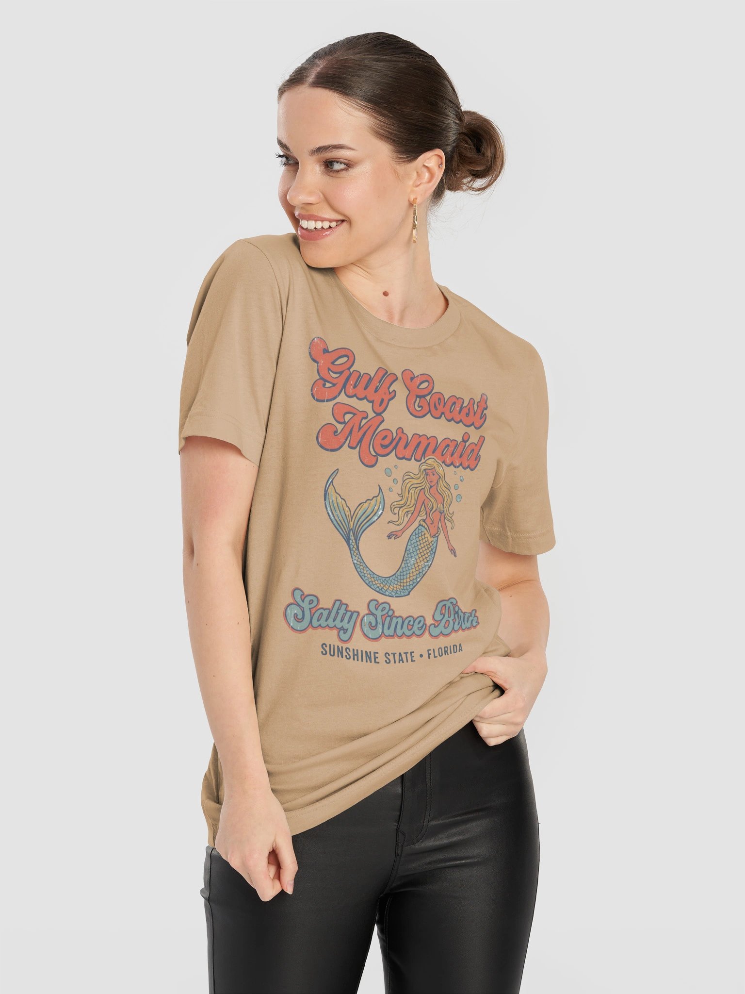 Gulf Coast Mermaid Retro Florida Tee product image (117)