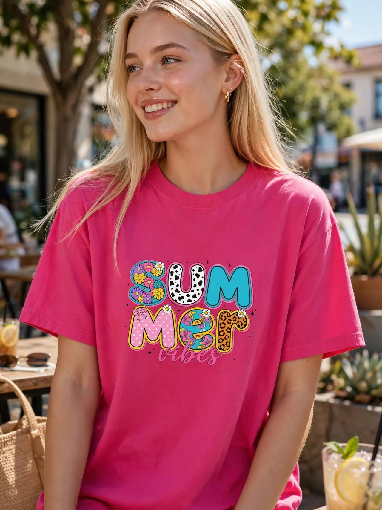 Cute pink summer t-shirt product image (3)