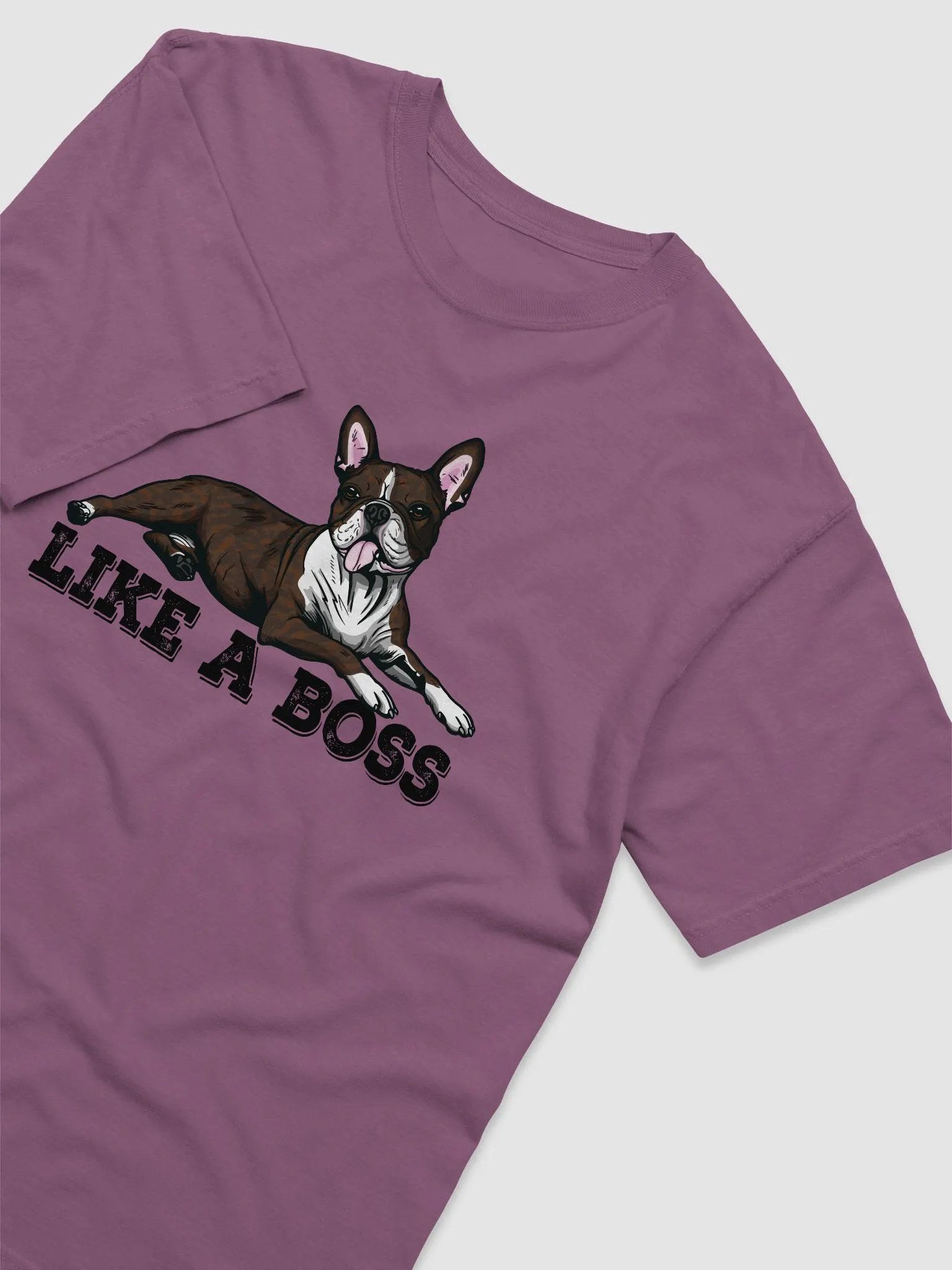 Like a Boss T-Shirt of a Boston Terrier (Brindle) | Funny T-Shirt for Bostie Paw-rents product image (6)