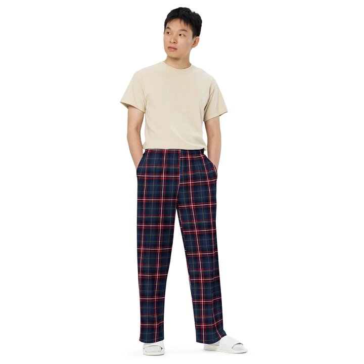 Red/Navy Plaid Unisex Lounge Pants product image (2)