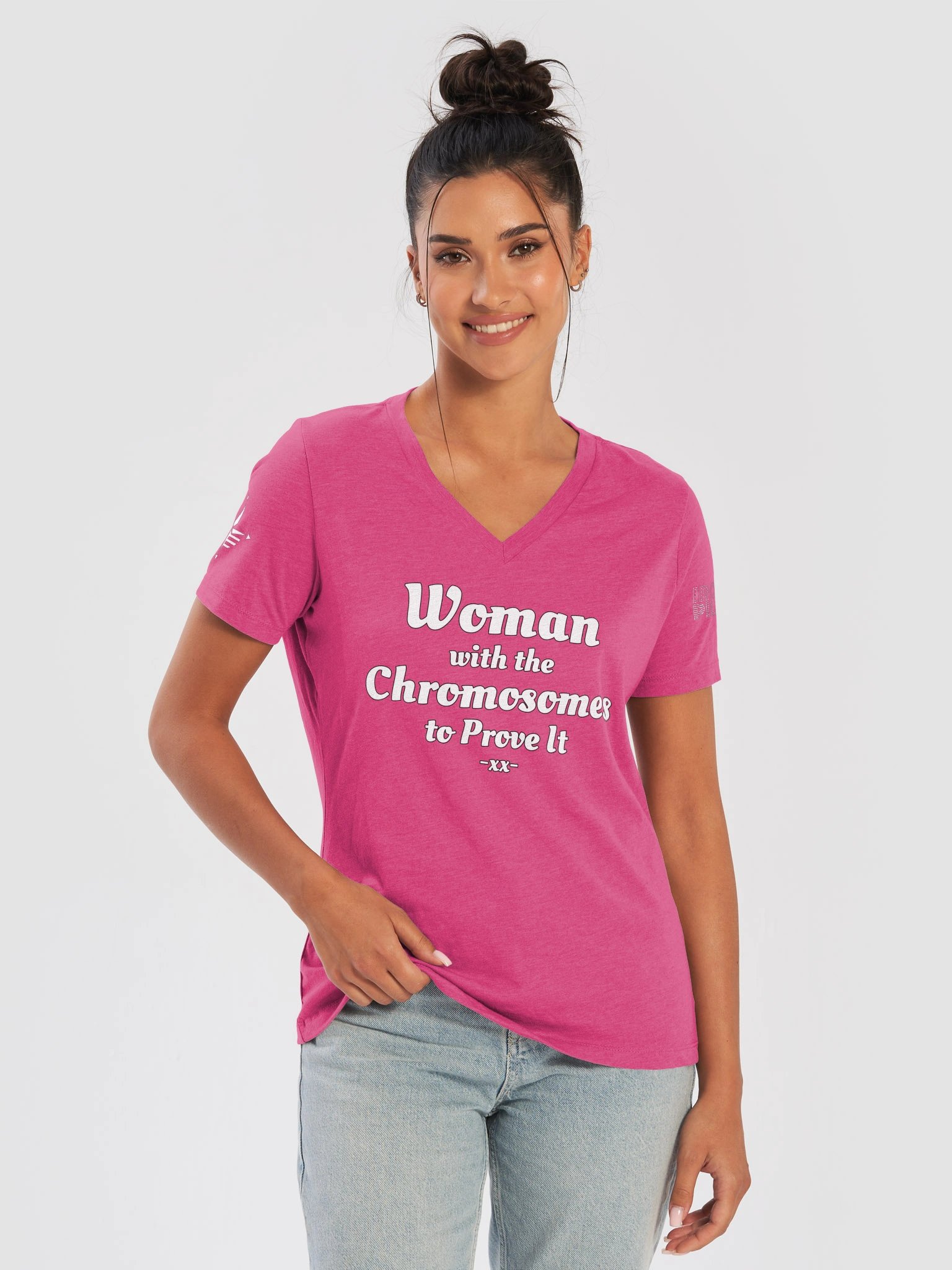 Woman With Chromosomes To Prove It V-Neck T-Shirt product image (62)