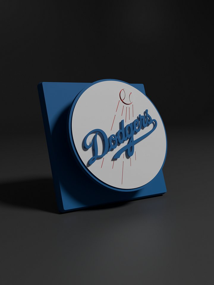 Los Angeles Dodgers Circle 3D Printed Floating Logo Sign (Digital File Only) product image (1)