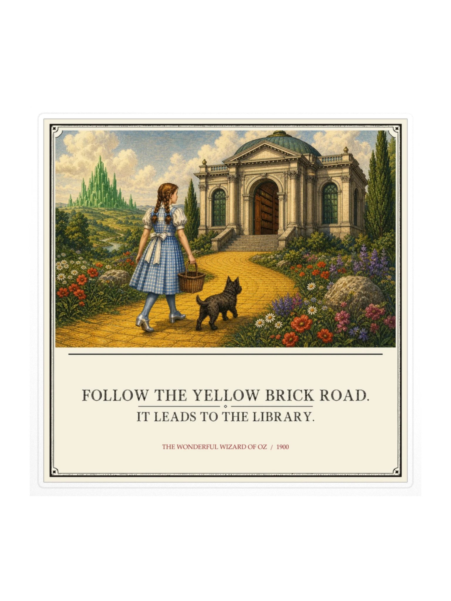 Follow Yellow Brick Road Leads Library -- The Wonderful Wizard of Oz Sticker product image (1)