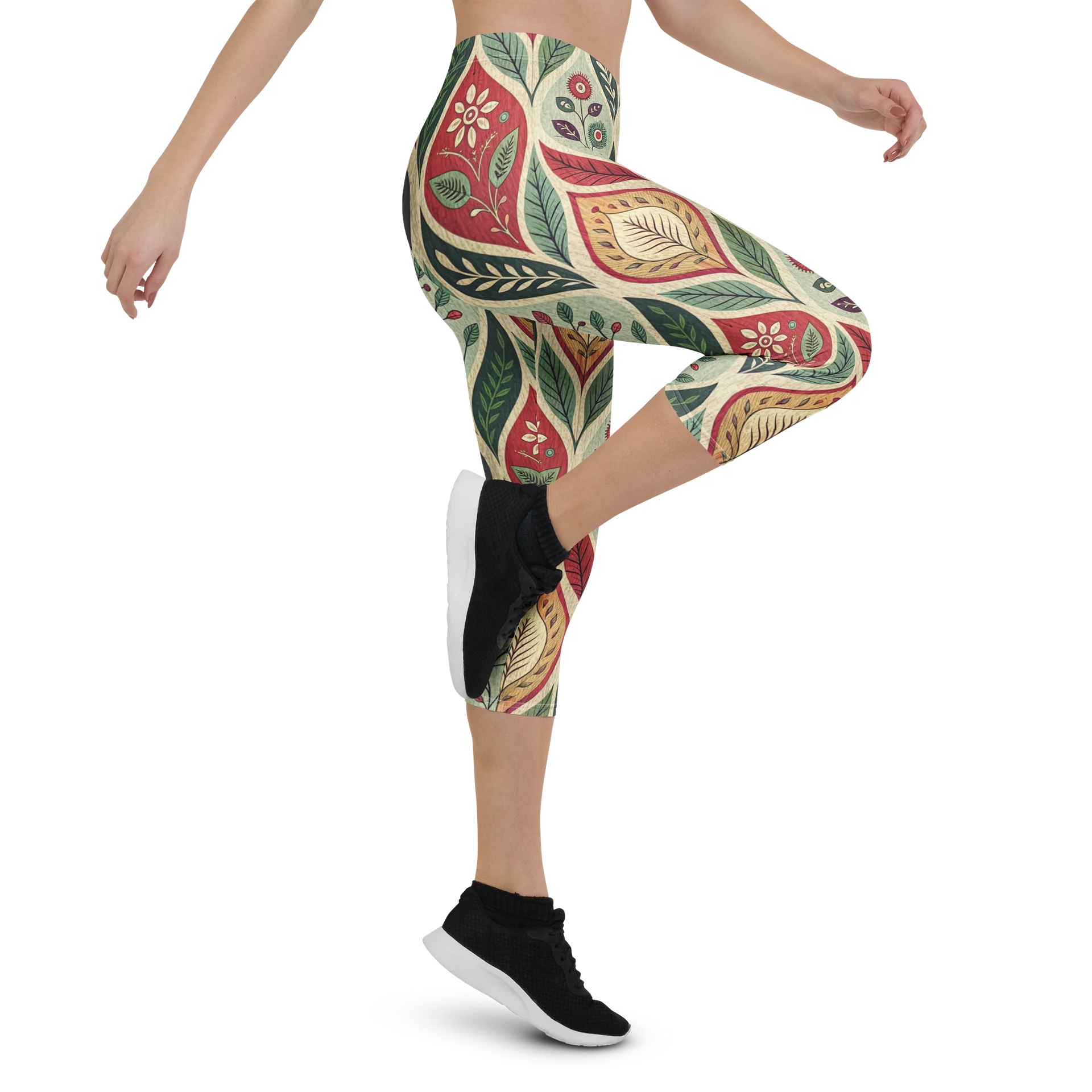 Folk Flower Capri Leggings product image (5)