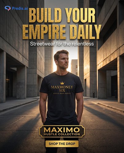 Elevate your grind with streetwear designed for those building their empire daily.

#MAXMONEYSIX #madewithpredisai