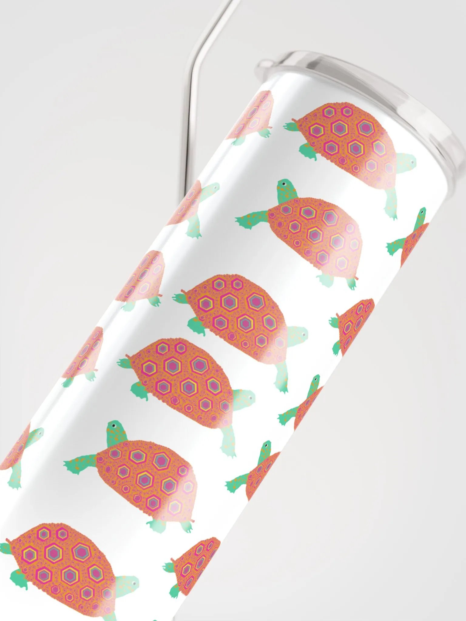 Miniaday Designs Orange Turtles Stainless Steel Tumbler on White product image (5)