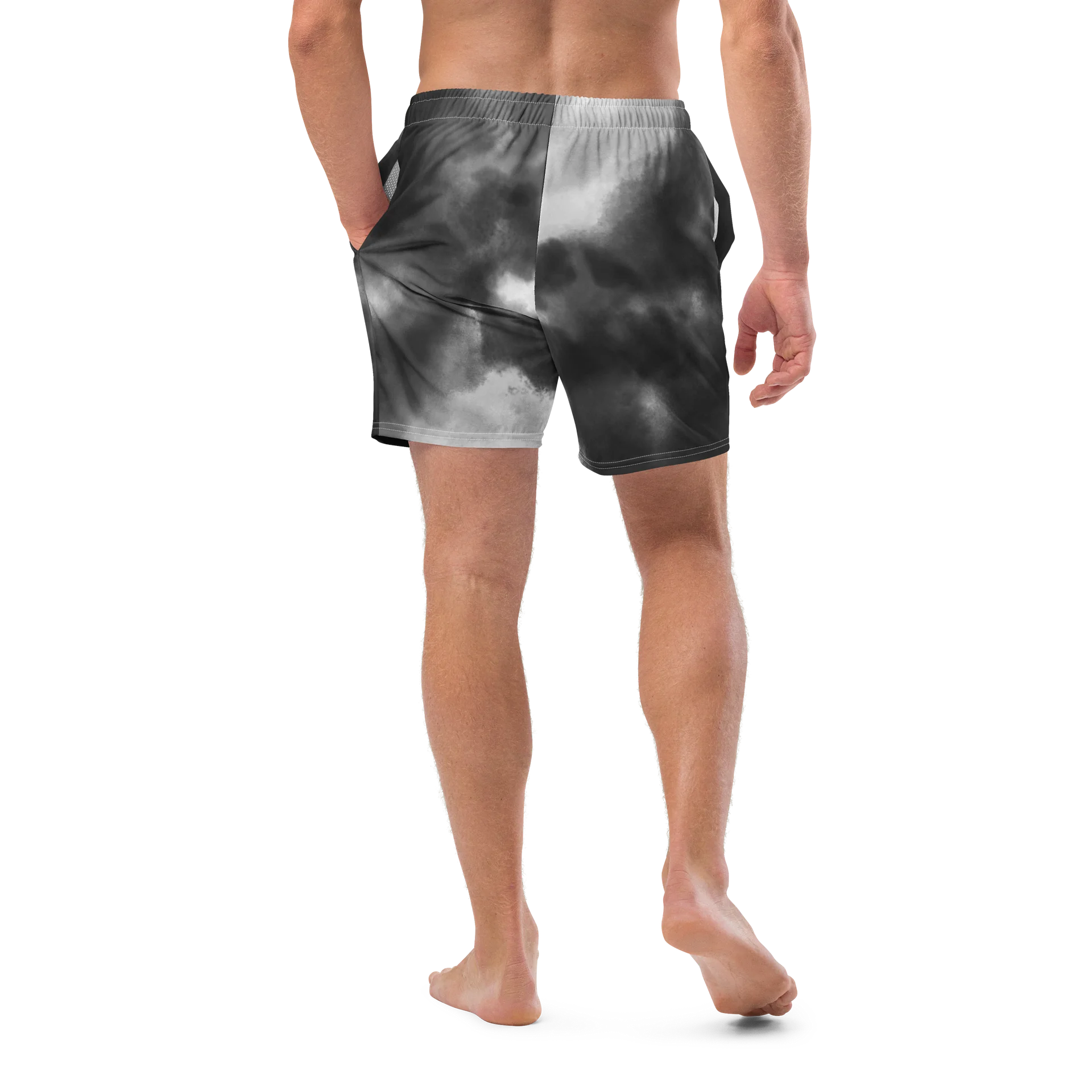 His House Mens Swimsuit - B&W Tie Dye product image (10)