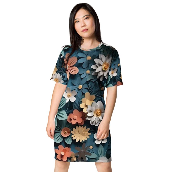3D-Ditsy-Flowers-Seamless-Patterns T-shirt Dress - V9 product image (1)